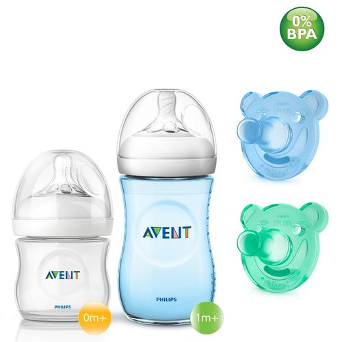 Kit 2 Mamadeira AVENT Pétala 125ml/260ml 2 Chupetas Soothies