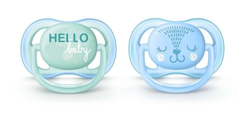 Chupeta AVENT Ultra Soft Air Dupla Decorada 0 a 6 meses Azul
