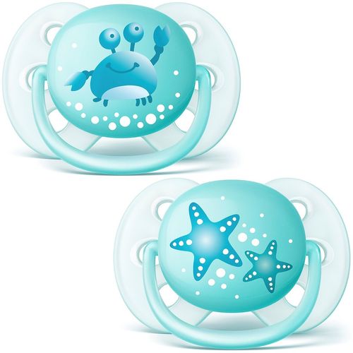 Chupeta AVENT Ultra Soft Dupla Decorada - 0 a 6 meses Azul