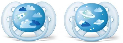 Chupeta AVENT Ultra Soft Dupla Decorada de 6 a 18 meses Azul