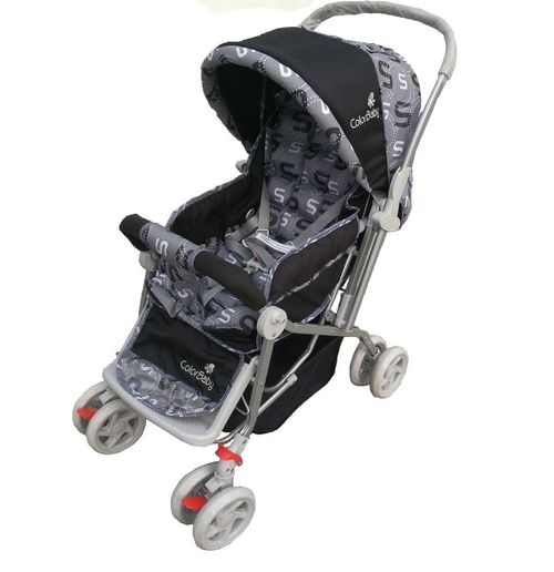 Carrinho Bebê Passeio Berço Alça Reversível Color Baby Preto