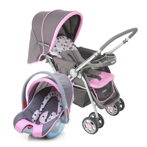 Carrinho Bebê Travel System Reverse Cosco - Rosa