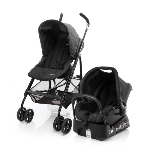 Travel System Safety Carrinho, Base e Bebê Conforto - Preto