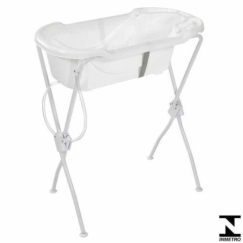 Banheira de Bebê Ergonômica com Suporte Branca - Tutti Baby
