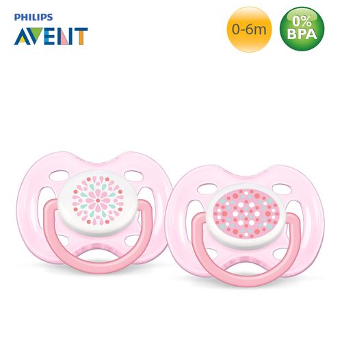 Chupeta AVENT Freeflow BPA FREE de +0m - 2 un - Rosa