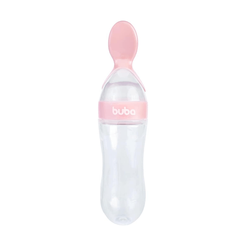 Colher Dosadora Para Papinha Em Silicone Para Bebê Rosa Buba