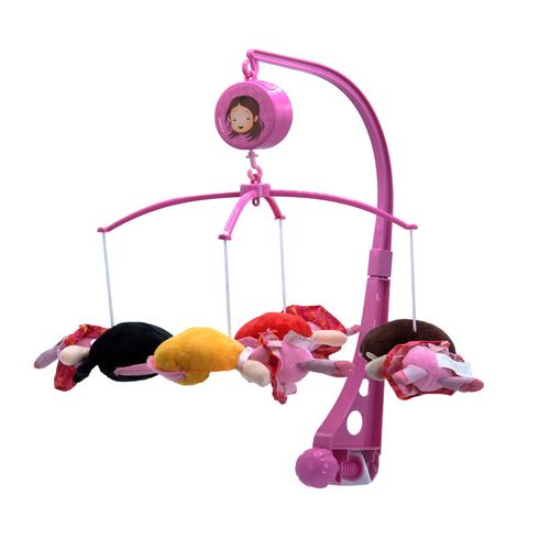 Móbile em Pelúcia Giratório Musical De Bebê Princesa Kitstar