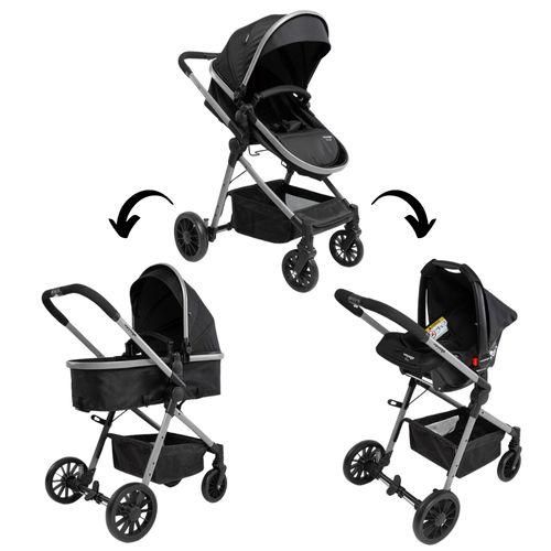 Carrinho De Bebê com Bebê Conforto TS DUO Prestige PT Voyage