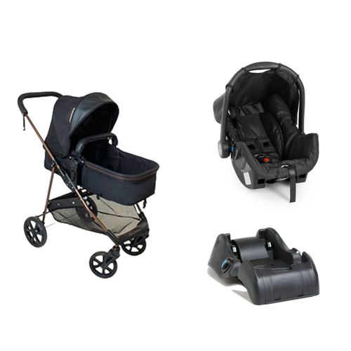 Carrinho Passeio Moisés Bebê Conforto Napoli Preto Galzerano