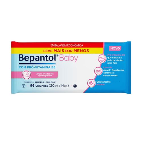 Toalhas Lenços Umedecidos Wipes Pou com 96un - Bepantol