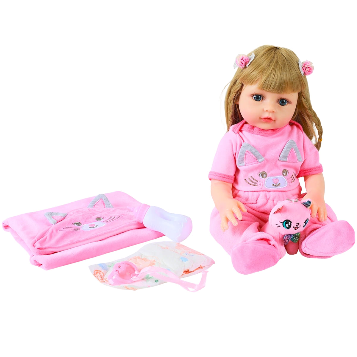 Boneca Reborn Moises Reborn Boneca Bebê Reborn Maya Toma Água E