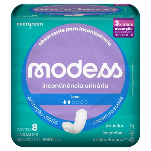 Absorvente Geriátrico Incontinência Leve 8un Evergreen