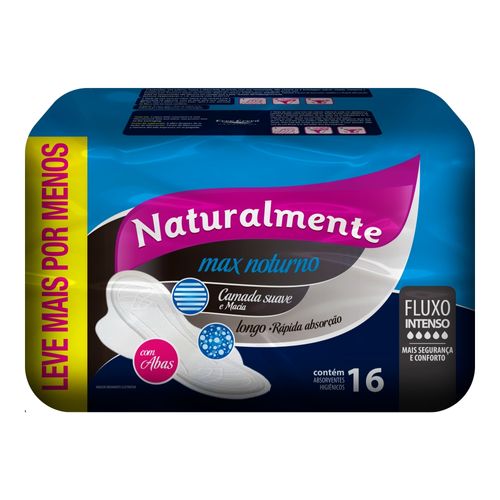 Absorvente Intimo Suave Com Abas Max Noturno 16un Evergreen