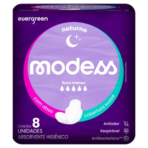 Absorvente Íntimo Noturno Abas Intenso Modess 8un Evergreen