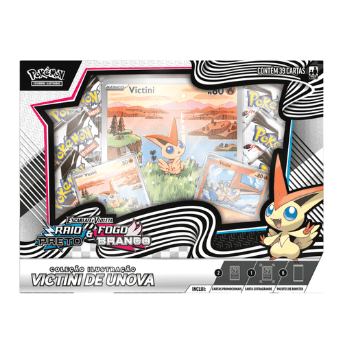 Cartas Pokémon Victini de Unova Fogo Branco c/39 Cards Copag