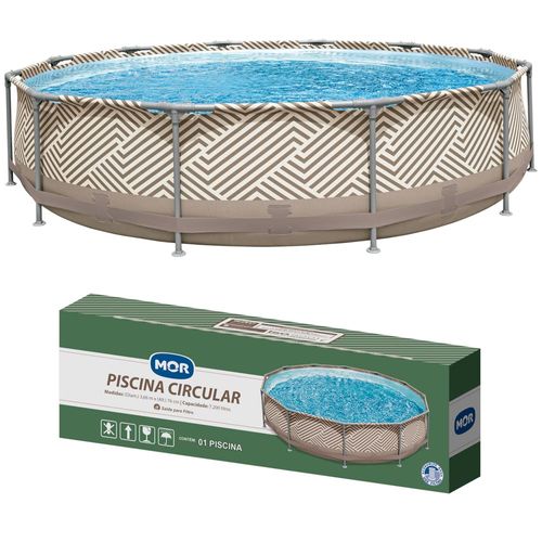 Piscina Redonda Estrutural PVC 7200 Litros 3.66 x 3.66m Mor