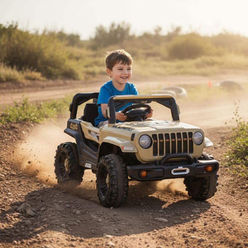 Carro Elétrico Infantil Mini Jipe Off-Road 12V Bege Zippy Toys