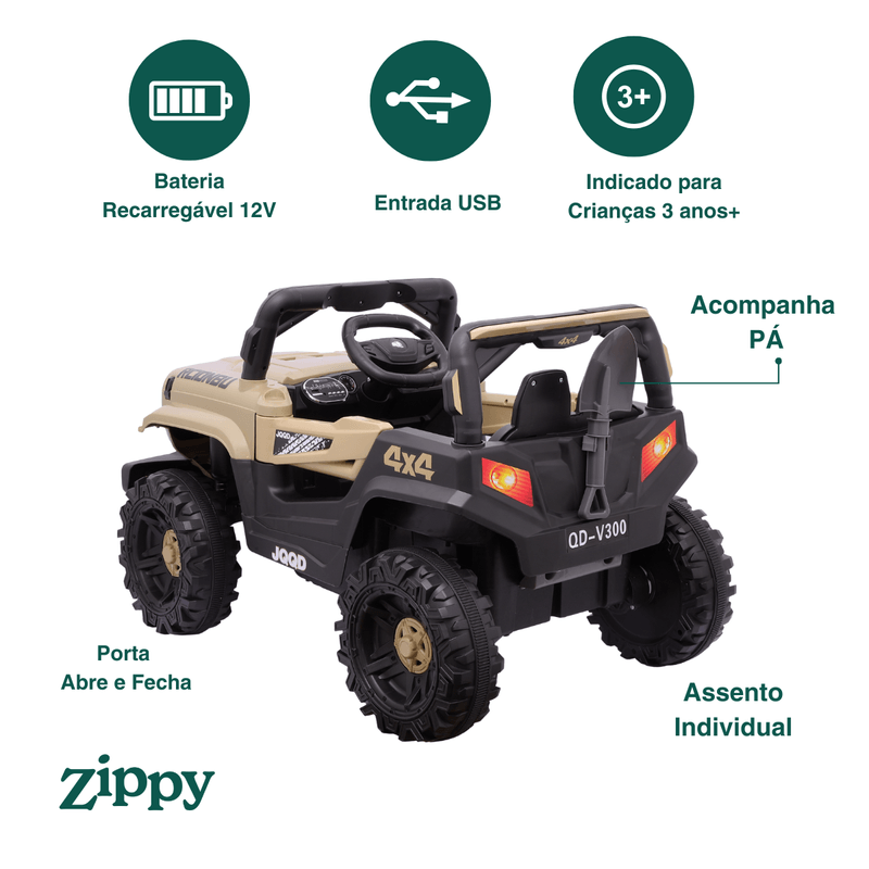 k96カーキベージュ1 Carro Elétrico Infantil Mini Jipe Off-Road 12V Bege Zippy Toys