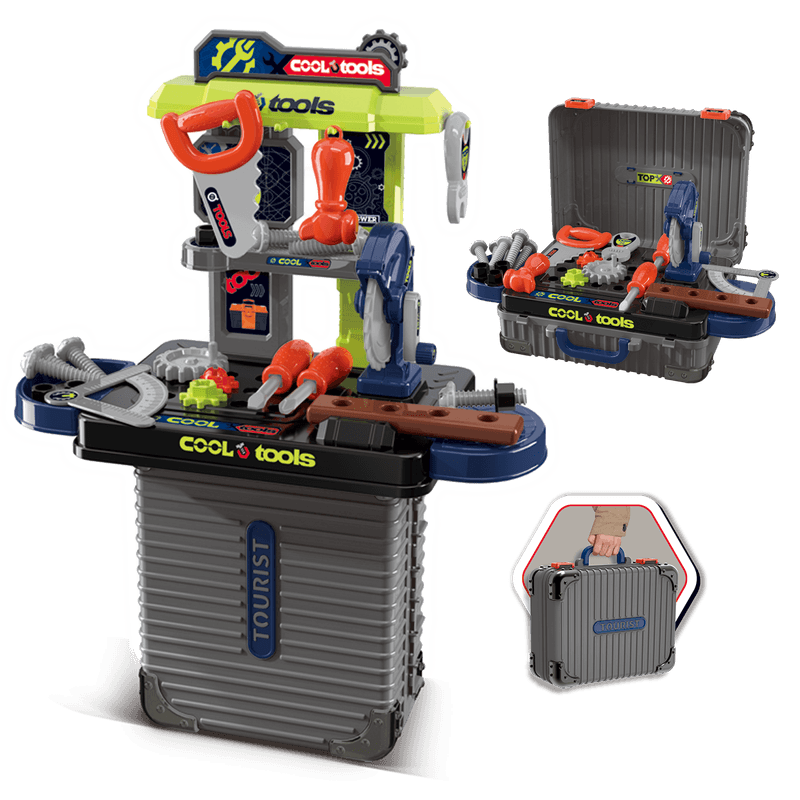 Maleta de Ferramentas Bancada Infantil 3 em 1 - Maxi Toys