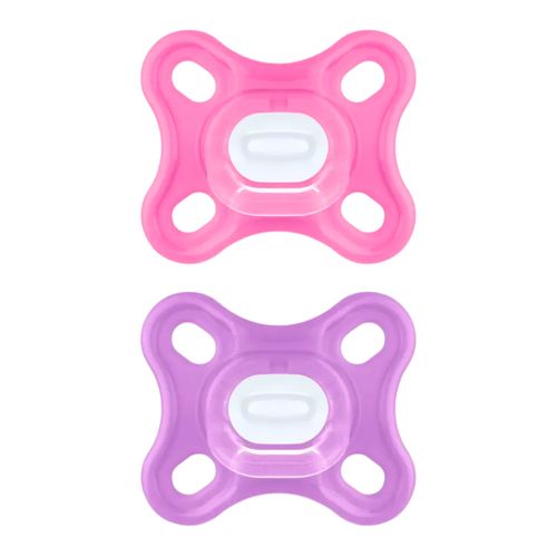 Kit 2 Chupetas Confort 100% Silicone 0-2 Meses Rosa - MAM