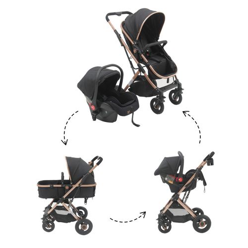 Carrinho c/Bebê Conforto Reversível Elysian Maxi Baby