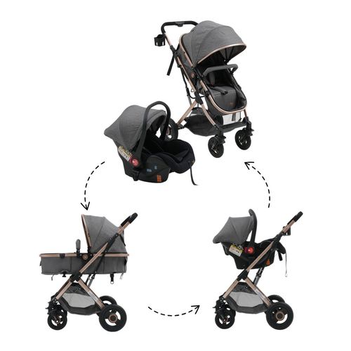 Carrinho c/Bebê Conforto Reversível Elysian Maxi Baby