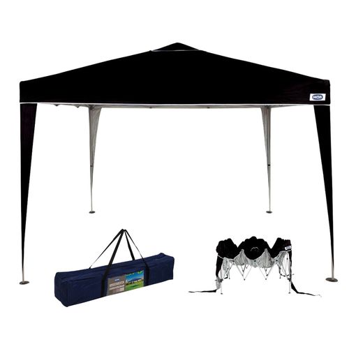 Tenda Sanfonada Gazebo 3x3m Barraca X-Flex Oxford Preto Mor