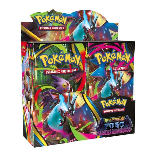 Cartas Pokémon TCG Box Fogo Fantasmagórico 216 Cards Copag