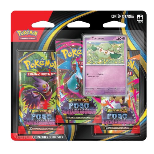 Cartas Pokémon Mega Evolução Fogo Fantasmagórico 19un Copag