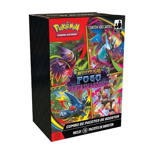 Cartas Pokémon Booster Fogo Fantasmagórico 108 Cards - Copag
