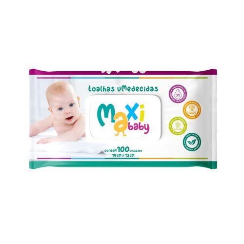 Toalha Lenço Umedecido Hipoalergênico Bebê 100un Maxi Baby