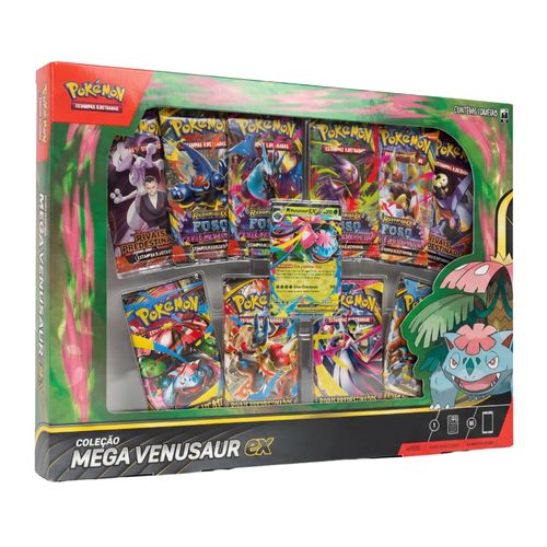 Cartas Pokémon Coleção Mega Vanusaur ex  com 61 Cards Copag
