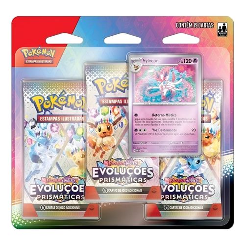 Cards Pokémon Blister TCG Evoluções Prismáticas 19un Copag