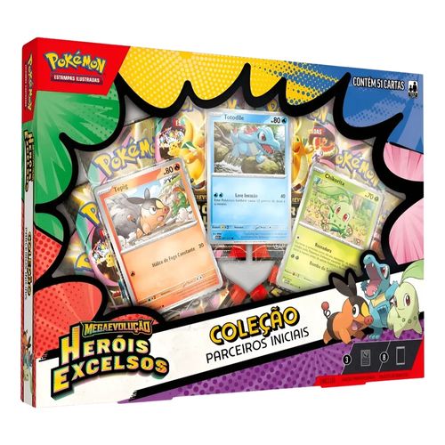 Cartas Pokémon Box Coleção Parceiros Iniciais 51 Cards Copag