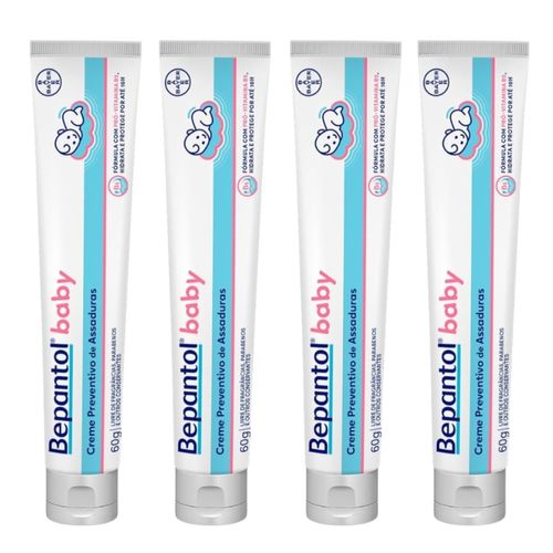 Kit com 4 Cremes Pomada de Assadura 60gr Cada - Bepantol