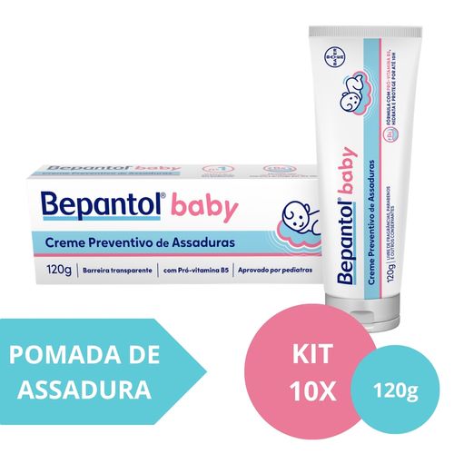 Kit com 10 Cremes Pomada de Assadura 120gr Cada -  Bepantol