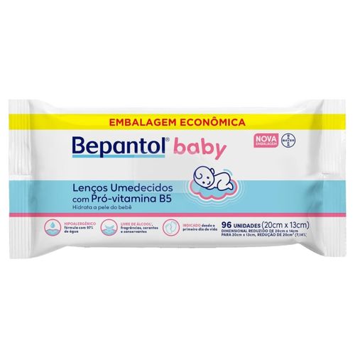 Toalhas Lenços Umedecidos Wipes Pou com 96un - Bepantol