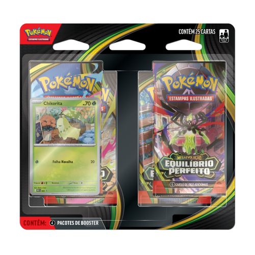 Cartas Pokémon Equilíbrio Perfeito Chikorita 25 Cards Copag