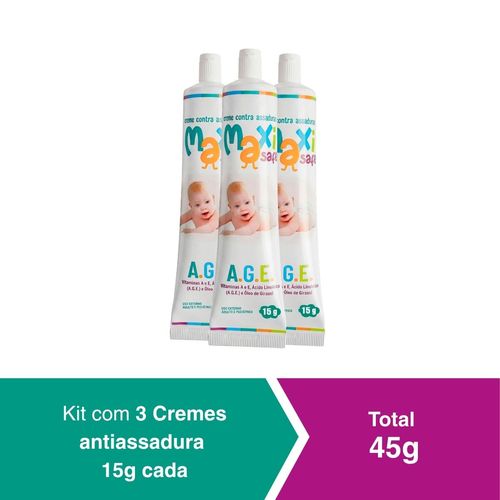 KIT Creme Pomada de Assadura Óleo Girassol A.G.E 15g Maxi Baby