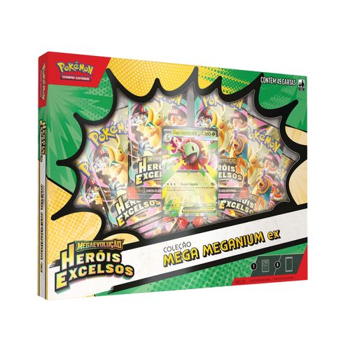 Cartas Pokémon TCG Coleção Mega Meganium ex c/49 Cards Copag