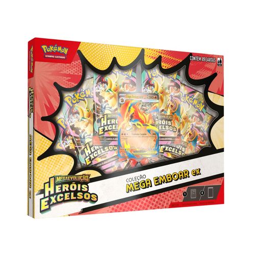 Cartas Pokémon TCG Coleção Mega Emboar ex c/49 Cards Copag