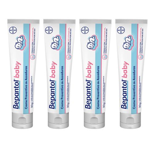 Kit com 4 Cremes Pomada de Assadura 30gr Cada - Bepantol