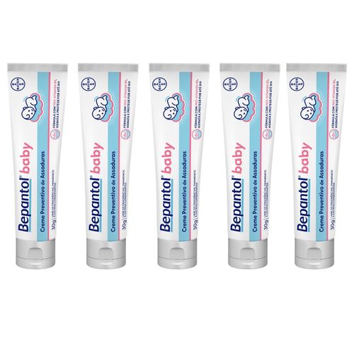 Kit com 5 Cremes Pomada de Assadura 30gr Cada - Bepantol
