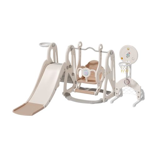 Playground Infantil 5 em 1 Balanço Escorregador Basquete Gol Explore Maxi Toys