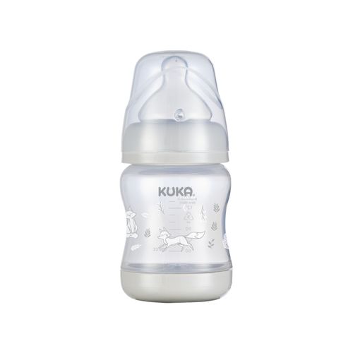 Mamadeira Bico Silicone Antivazamento 150ml Elegance Plus 0m+ Cinza Kuka