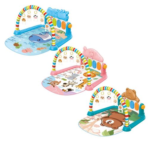 Tapete De Atividades Bebê Piano Musical Arco com 5 Brinquedos Happy Maxi Baby