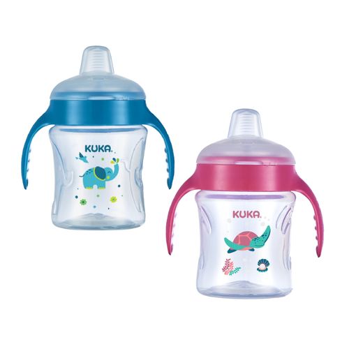 Copo Treinamento Infantil Bico Macio Antivazamento 200ml Fun 6m+ Kuka