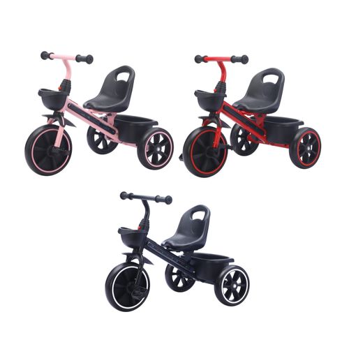 Triciclo Infantil Com Pedal LED 3 Rodas EVA Cestinha 25kg Picolé Maxi Baby