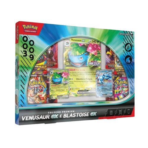 Cartas Pokémon Jogo Coleção Premium Venusaur e Blastoise ex 51 Cards Copag