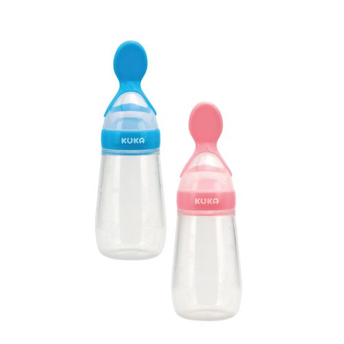 Colher Dosadora 100% Silicone Papinha Bebê Introdução Alimentar Tampa 125ml Kuka